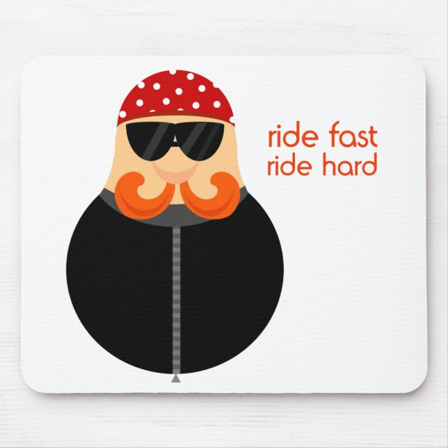 Biker Cartoon Mousepad (Front)
