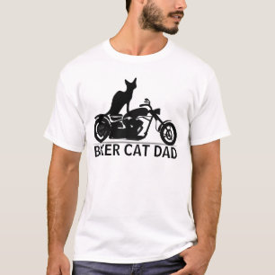 Biker Cat Dad T-shirts, Motorcycle T-Shirt