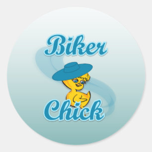 Biker Chick #3 Classic Round Sticker