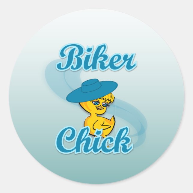 Biker Chick #3 Classic Round Sticker (Front)