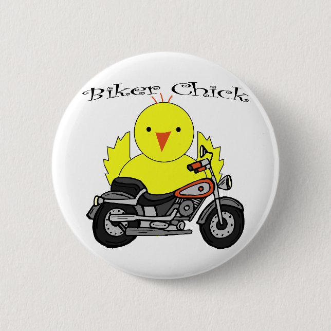 Biker Chick 6 Cm Round Badge (Front)