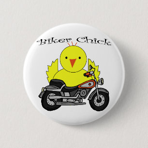 Biker Chick 6 Cm Round Badge
