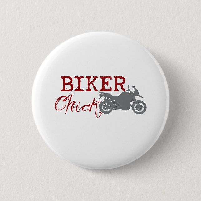Biker Chick 6 Cm Round Badge (Front)