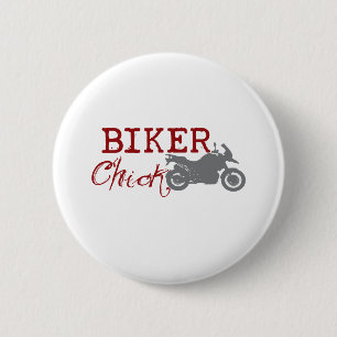 Biker Chick 6 Cm Round Badge