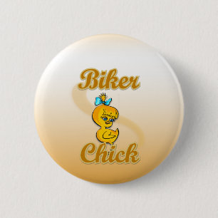 Biker Chick 6 Cm Round Badge