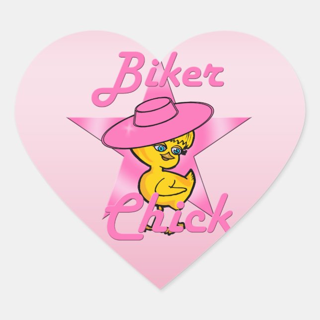 Biker Chick #8 Heart Sticker (Front)