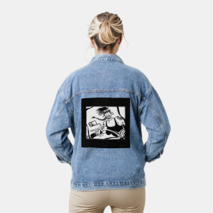 Biker Chick black white women denim jacket
