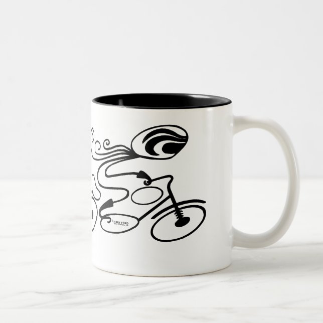 "BIKER CHICK" by Mary Ford Two-Tone Coffee Mug (Right)