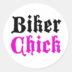 Biker Chick Classic Round Sticker