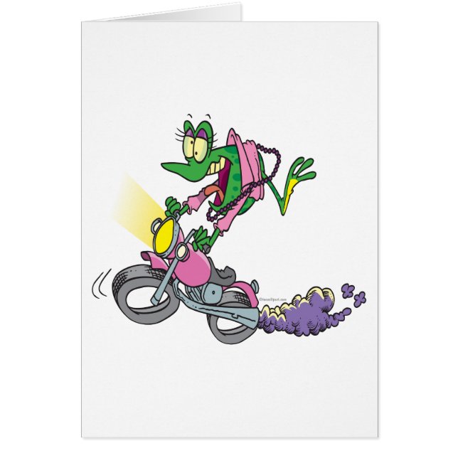 biker chick froggy frog animal cartoon (Front)