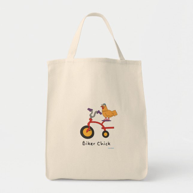 Biker Chick Grocery Bag (Front)