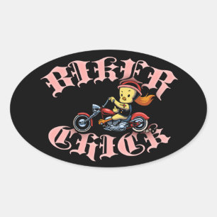 Biker Chick II Oval Sticker