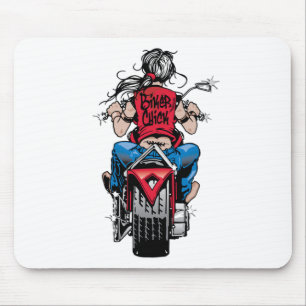 Biker Chick Mouse Pad