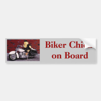 Biker Chick on Board Bumper Sticker