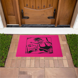Biker Chick pink doormat