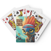 Biker Chick Playing Cards