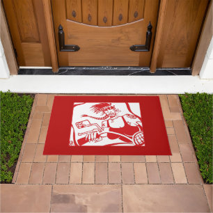 Biker Chick red doormat