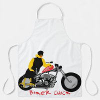 BIKER CHICK Sitting on Her Motorcycle