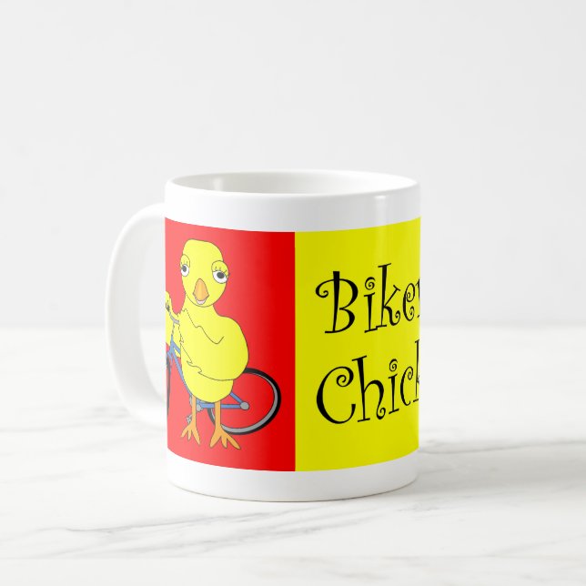 Biker Chick Text Coffee Mug (Front Left)