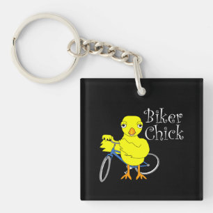 Biker Chick Text Key Ring