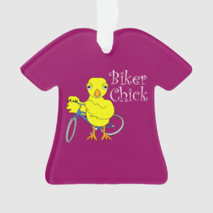 Biker Chick Text Ornament