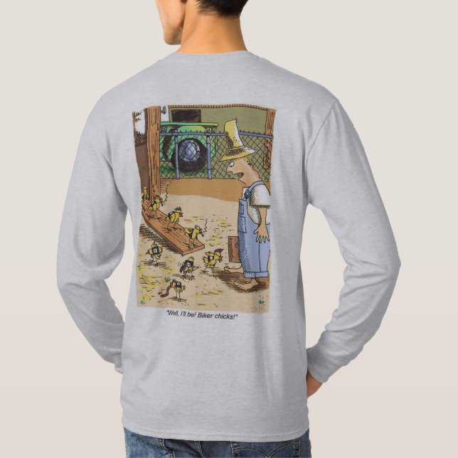 Biker Chicks grey long sleeve shirt back (Back)