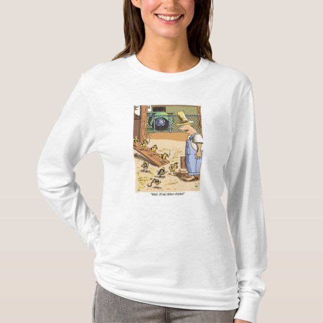 Biker Chicks women white long sleeve shirt (Front)