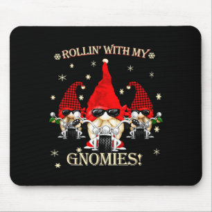 Biker Christmas Gnomes Biker Garden Christmas Gnom Mouse Pad