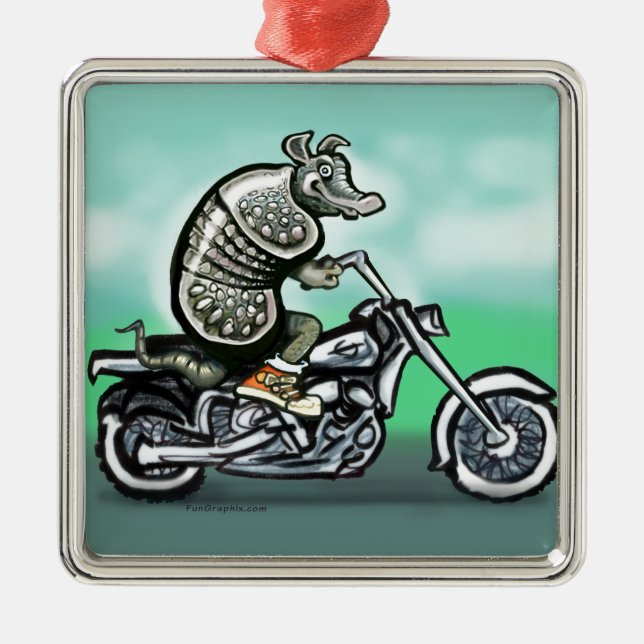 Biker Club Dillo Metal Tree Decoration (Front)