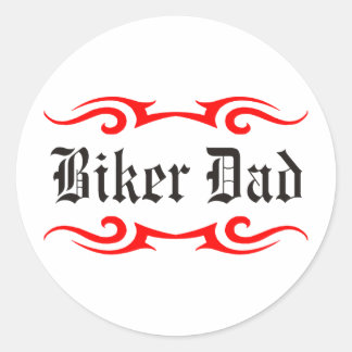 Biker Dad Classic Round Sticker