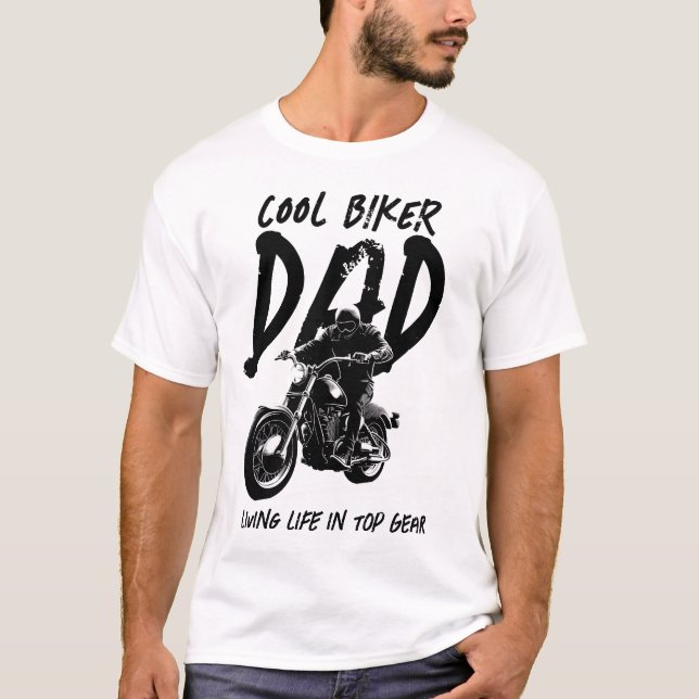 Biker Dad | Father's Day | Light Base Basic T-Shirt (Front)