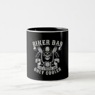 Biker Dad Motorcycle Father Rider Biker Dad Father Two-Tone Coffee Mug