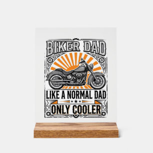 Biker Dad Vintage Motorcycle Vector Design_1 Acrylic Sign