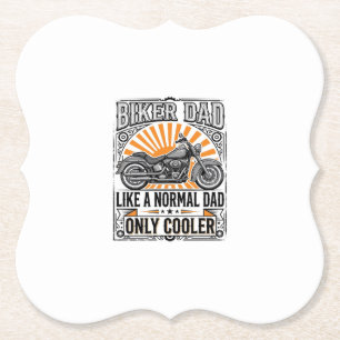 Biker Dad Vintage Motorcycle Vector Design_1 Paper Coaster