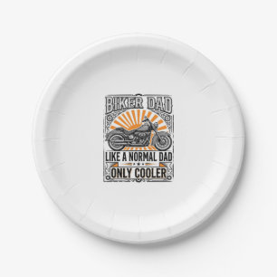 Biker Dad Vintage Motorcycle Vector Design_1 Paper Plate
