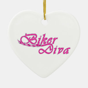 Biker Diva Ceramic Tree Decoration