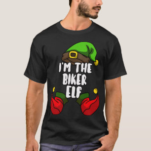 Biker Elf Matching Family Christmas Party Pajama T-Shirt