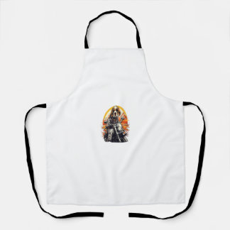 Biker English Pointer Dog Riding Motorcycle Apron