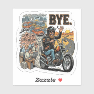 Biker Escape Bye Bye Decal