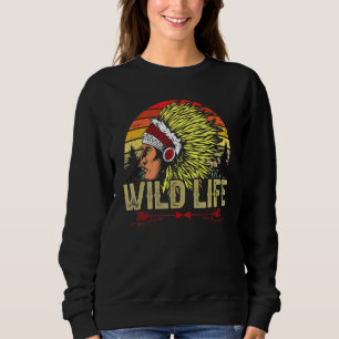 Biker For Men Indian Native American Skull Wild L Sweatshirt