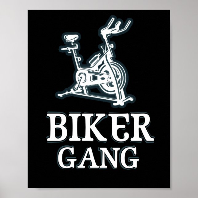 Biker Gang Funny Spin Saying Gym Workout Spinning Poster (Front)