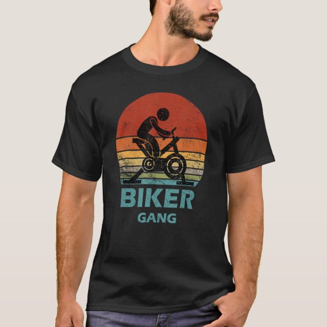 Biker Gang  Spin Saying Gym Workout Spinning Class T-Shirt (Front)