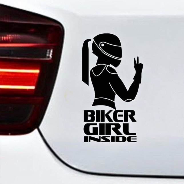 Biker Girl Inside Decal Sticker | Unique BikerGift (Creator Uploaded)