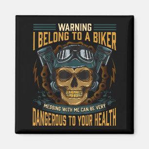 Biker Girlfriend Wife I Belong To A Biker Valentin Magnet