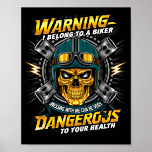 Biker Girlfriend Wife I Belong To A Biker Valentin Poster