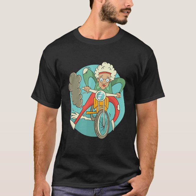 Biker Grandmother   T-Shirt (Front)
