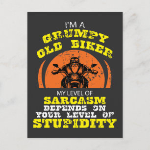 Biker grandpa Gift for Grumpy old Biker Postcard
