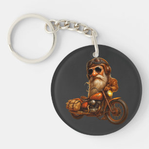 Biker Grandpa Keychain – Cool Chopper Ride Mini A