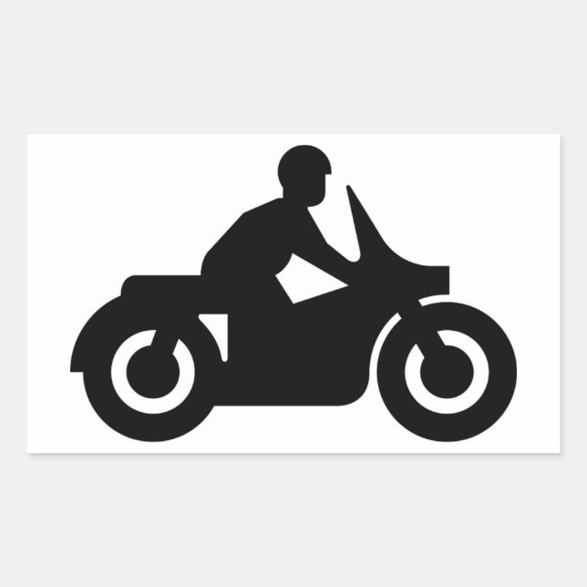 BIKER GUY RECTANGULAR STICKER (Front)