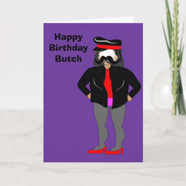 biker, Happy Birthday Butch Card (Front)